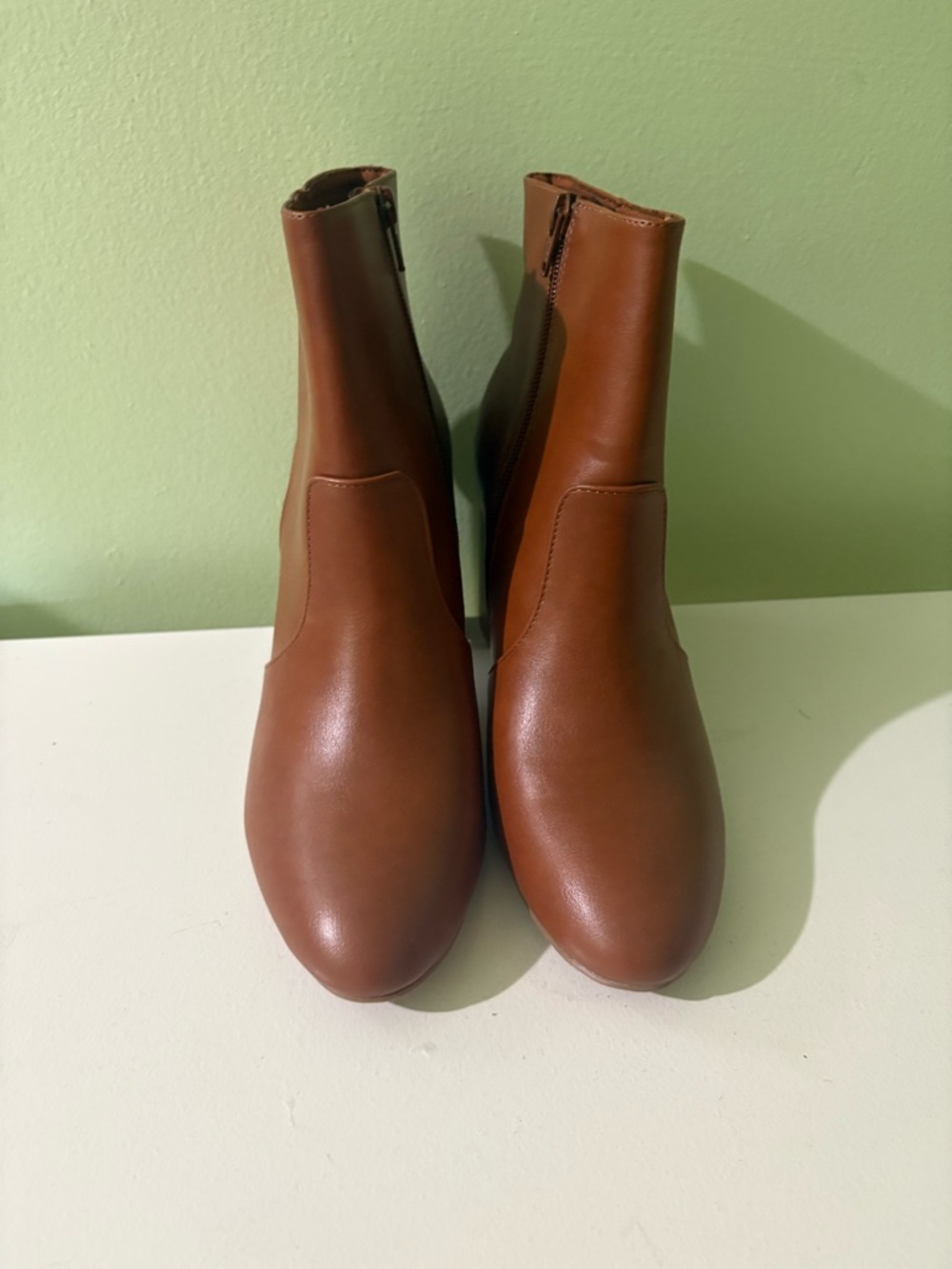 Old Navy Tan Zip Ankle Boots